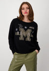 Monari Rhinestone Varsity Jumper, Black