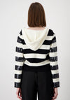 Monari Sequin Sleeve Striped Jumper, Black & White