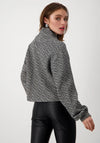 Monari Herringbone Knit Jumper, Black & White