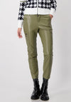 Monari Faux Leather Cargo Trousers, Green