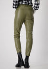 Monari Faux Leather Cargo Trousers, Green