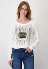 Monari Rhinestone Long Sleeve T-Shirt, White