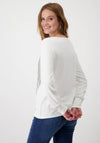 Monari Rhinestone Long Sleeve T-Shirt, White