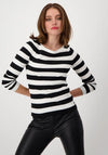 Monari Striped Long Sleeve T-Shirt, Black & White