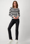 Monari Striped Long Sleeve T-Shirt, Black & White