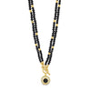 Absolute Beaded Pendant T-Bar Necklace, Gold & Black