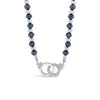 Absolute Interlocking Circles Necklace, Silver & Navy