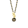 Absolute T-Bar Beaded Necklace, Gold & Black