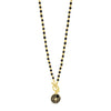 Absolute T-Bar Beaded Necklace, Gold & Black