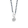 Absolute T-Bar Beaded Necklace, Silver & Navy