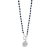 Absolute T-Bar Beaded Necklace, Silver & Navy