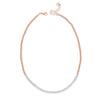 Absolute Two Tone CZ Beaded Necklace, Rose Gold