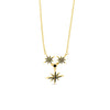 Absolute CZ North Star Necklace, Gold & Black