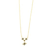 Absolute CZ North Star Necklace, Gold & Black