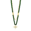 Absolute North Star Double Layered Beaded Necklace, Gold & Green