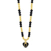 Absolute Heart Pendant Beaded Necklace, Gold & Black