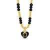 Absolute Heart Pendant Beaded Necklace, Gold & Black