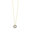 Absolute CZ Disc Pendant Necklace, Gold & Black