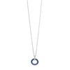 Absolute CZ Disc Pendant Necklace, Silver & Navy