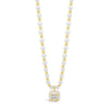 Absolute CZ Cube Pearl Beaded Necklace, Gold