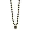 Absolute CZ Cube Beaded Necklace, Gold & Black