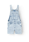 Name It Kid Girl Bella Denim Dungaree Shorts, Light Blue Denim