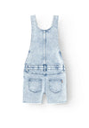 Name It Kid Girl Bella Denim Dungaree Shorts, Light Blue Denim