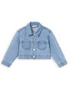 Name It Mini Girl Conny Unicorn Denim Jacket, Light Blue Denim