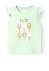 Name It Mini Girl Hopes Short Sleeve Top, Silt Green