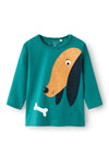 Name It Baby Boy Kanon Dog Long Sleeve Top, Antique Green