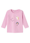 Name It Baby Girl Lilia Long Sleeve Top, Pastel Lavender