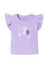 Name It Baby Girl Jussa Short Sleeve Top, Purple Rose