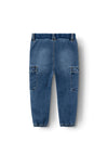 Name It Mini Boy Ben Baggy Cargo Jean, Dark Blue Denim