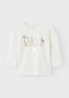 Name It Mini Girl Sias Long Sleeve Top, Jet Stream