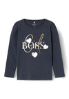 Name It Mini Girl Sias Long Sleeve Top, Dark Sapphire