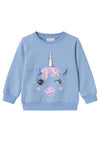 Name It Mini Girl Kristine Unicorn Long Sleeve Sweater, Endless Sky