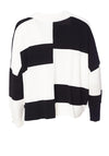 Naya Colour Block Knit Cardigan, Black & White