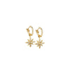 Newbridge Silverware Amy Clear Stone Star Earrings, Gold