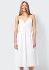 Noisy May Ingrid Smock Midi Dress, Bright White