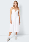 Noisy May Ingrid Smock Midi Dress, Bright White