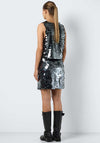 Noisy May Mille Disc Sequin Mini Skirt, Silver