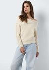 Noisy May Heidi Off Shoulder Jumper, Cream