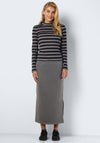 Noisy May Meg Midi Sweat Skirt, Charcoal Gray