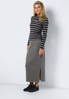 Noisy May Meg Midi Sweat Skirt, Charcoal Gray