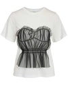 Noisy May Rema Tulle Corset T-Shirt, Bright White