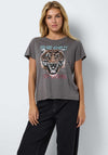 Noisy May Nate Tiger Graphic T Shirt, Grey