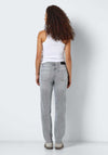 Noisy May Moni Slim Fit Straight Leg Jeans, Light Grey Denim