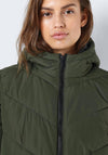 Noisy May Dalcon Long Padded Coat, Green