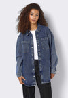 Noisy May Alva Denim Shacket, Medium Blue Denim