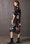 NU Denmark Viva Floral Shirt Dress, Black Multi